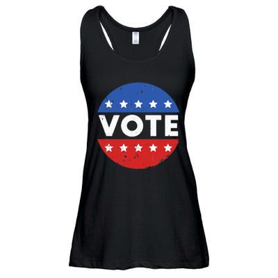 Vote Election 2024 Voter Vintage Button Ladies Essential Flowy Tank