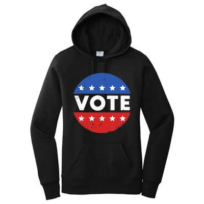 Vote Election 2024 Voter Vintage Button Women's Pullover Hoodie