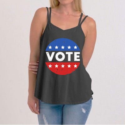 Vote Election 2024 Voter Vintage Button Women's Strappy Tank