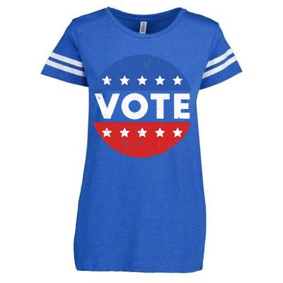 Vote Election 2024 Voter Vintage Button Enza Ladies Jersey Football T-Shirt