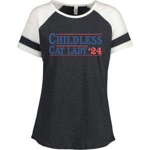 Voting Election 2024 Childless Cat Lady Voting Election 2024 Usa Enza Ladies Jersey Colorblock Tee