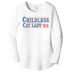 Voting Election 2024 Childless Cat Lady Voting Election 2024 Usa Women's Perfect Tri Tunic Long Sleeve Shirt