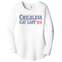 Voting Election 2024 Childless Cat Lady Voting Election 2024 Usa Women's Perfect Tri Tunic Long Sleeve Shirt