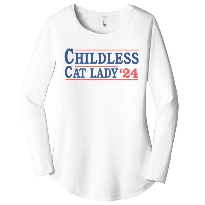 Voting Election 2024 Childless Cat Lady Voting Election 2024 Usa Women's Perfect Tri Tunic Long Sleeve Shirt