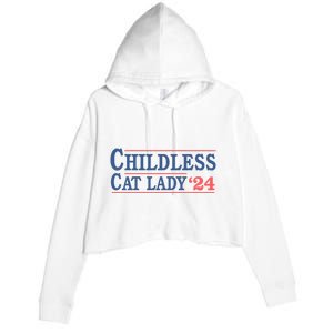 Voting Election 2024 Childless Cat Lady Voting Election 2024 Usa Crop Fleece Hoodie