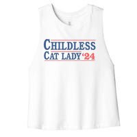 Voting Election 2024 Childless Cat Lady Voting Election 2024 Usa Women's Racerback Cropped Tank