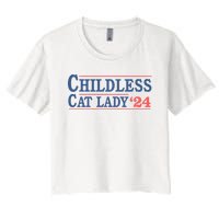 Voting Election 2024 Childless Cat Lady Voting Election 2024 Usa Women's Crop Top Tee