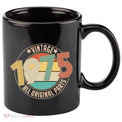 Vintage Emblem All Original Parts 1975 50th Birthday 11oz C Handle Ceramic Mug