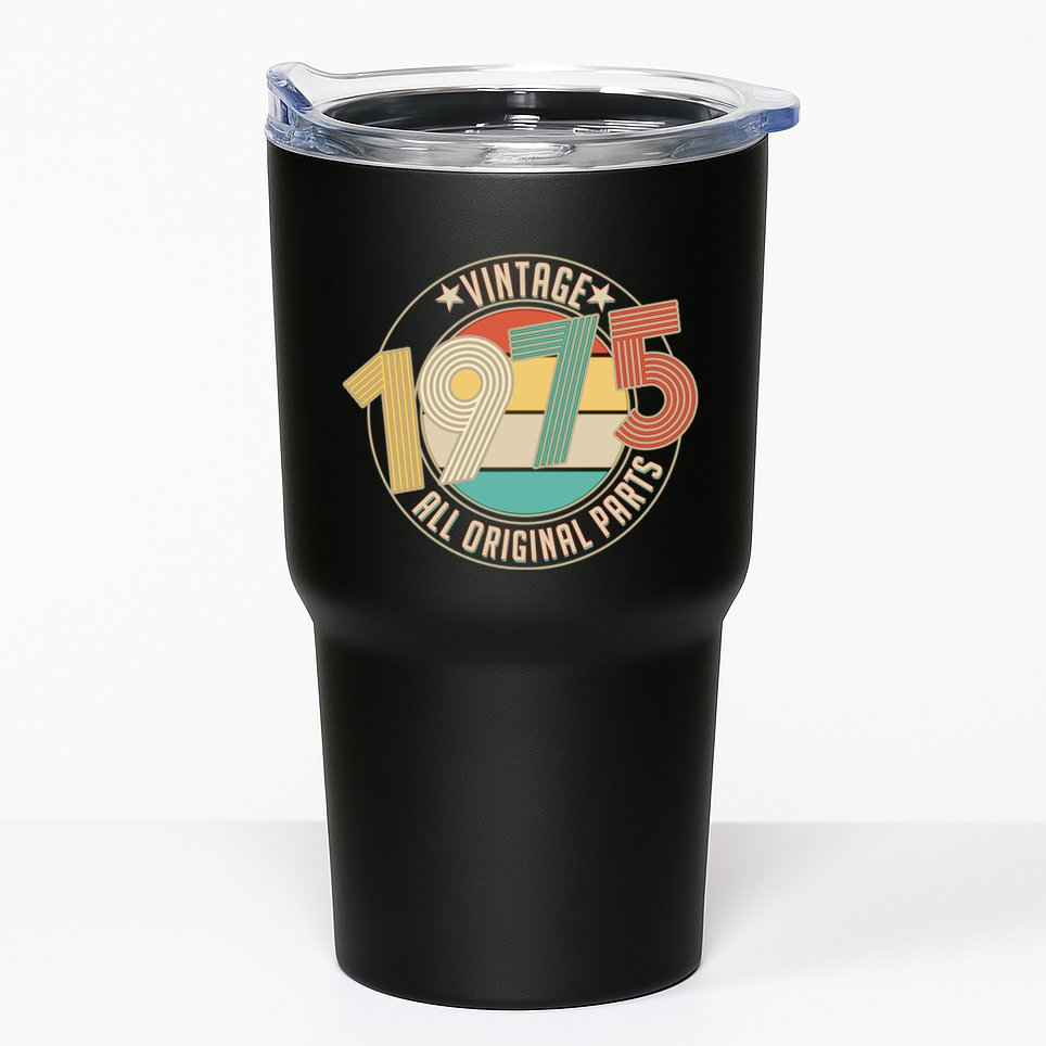 Vintage Emblem All Original Parts 1975 50th Birthday Tumbler