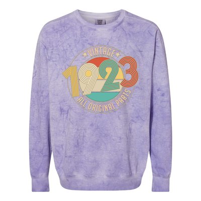 Vintage Emblem All Original Parts 1923 100th Birthday Colorblast Crewneck Sweatshirt