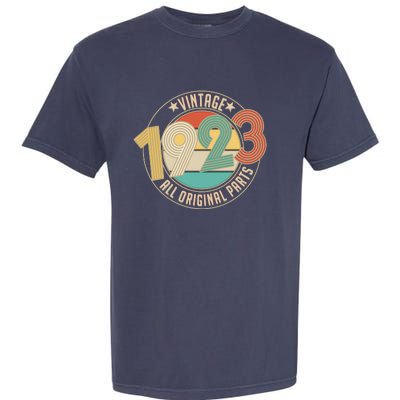 Vintage Emblem All Original Parts 1923 100th Birthday Garment-Dyed Heavyweight T-Shirt