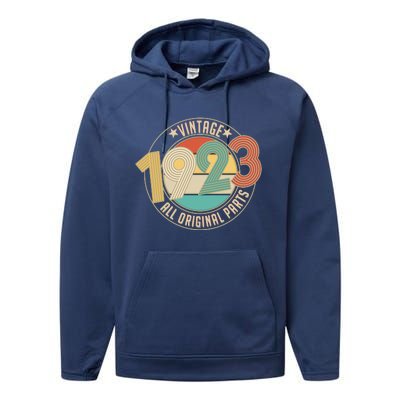 Vintage Emblem All Original Parts 1923 100th Birthday Performance Fleece Hoodie