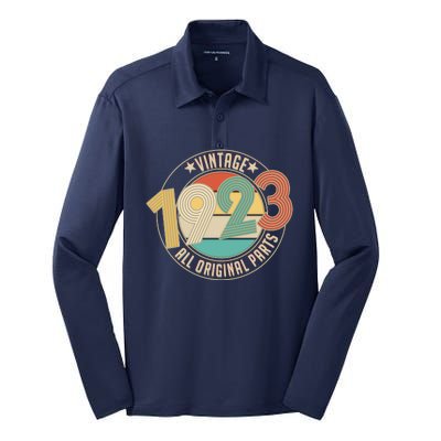 Vintage Emblem All Original Parts 1923 100th Birthday Silk Touch Performance Long Sleeve Polo