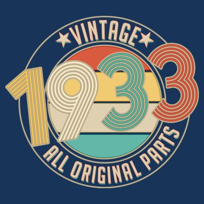 Vintage Emblem All Original Parts 1933 90th Birthday T-Shirt