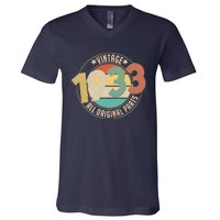 Vintage Emblem All Original Parts 1933 90th Birthday V-Neck T-Shirt