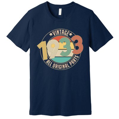 Vintage Emblem All Original Parts 1933 90th Birthday Premium T-Shirt