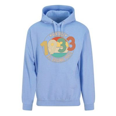 Vintage Emblem All Original Parts 1933 90th Birthday Unisex Surf Hoodie