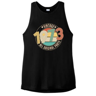 Vintage Emblem All Original Parts 1973 50th Birthday Ladies PosiCharge Tri-Blend Wicking Tank