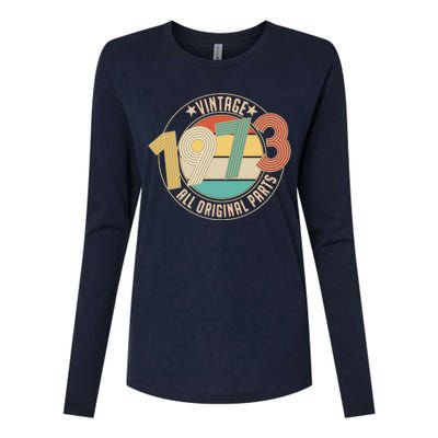 Vintage Emblem All Original Parts 1973 50th Birthday Womens Cotton Relaxed Long Sleeve T-Shirt