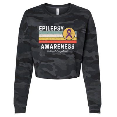 Vintage Epilepsy Awareness Cropped Pullover Crew