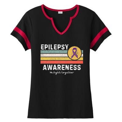 Vintage Epilepsy Awareness Ladies Halftime Notch Neck Tee