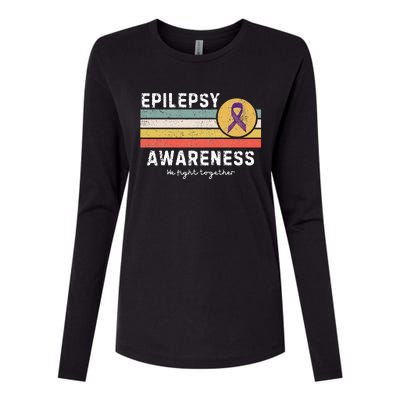 Vintage Epilepsy Awareness Womens Cotton Relaxed Long Sleeve T-Shirt