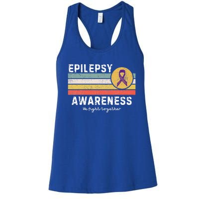 Vintage Epilepsy Awareness Women's Racerback Tank