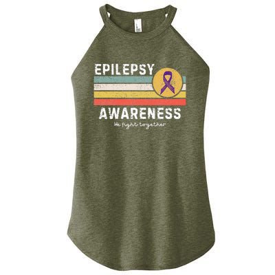 Vintage Epilepsy Awareness Women's Perfect Tri Rocker Tank