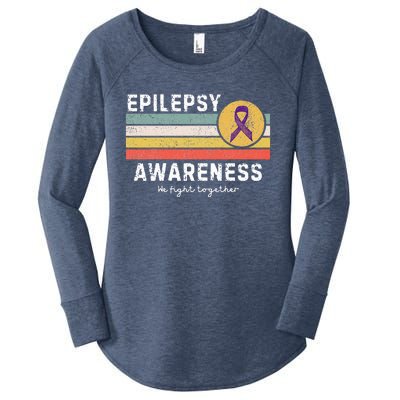 Vintage Epilepsy Awareness Women's Perfect Tri Tunic Long Sleeve Shirt