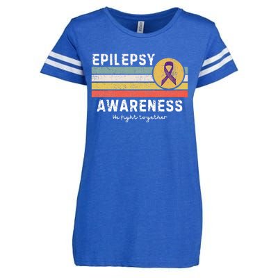 Vintage Epilepsy Awareness Enza Ladies Jersey Football T-Shirt