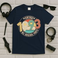 Vintage Emblem All Original Parts 1993 30th Birthday T-Shirt