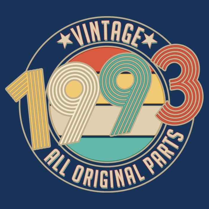Vintage Emblem All Original Parts 1993 30th Birthday T-Shirt