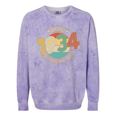 Vintage Emblem All Original Parts 1934 90th Birthday Colorblast Crewneck Sweatshirt