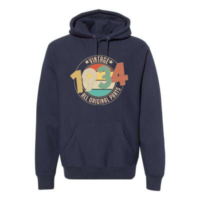 Vintage Emblem All Original Parts 1934 90th Birthday Premium Hoodie