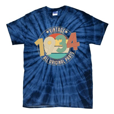 Vintage Emblem All Original Parts 1934 90th Birthday Tie-Dye T-Shirt