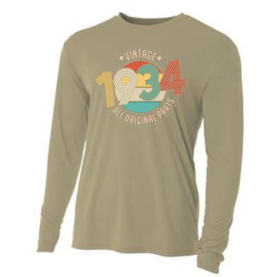 Vintage Emblem All Original Parts 1934 90th Birthday Cooling Performance Long Sleeve Crew