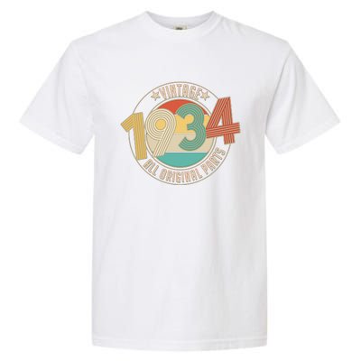 Vintage Emblem All Original Parts 1934 90th Birthday Garment-Dyed Heavyweight T-Shirt