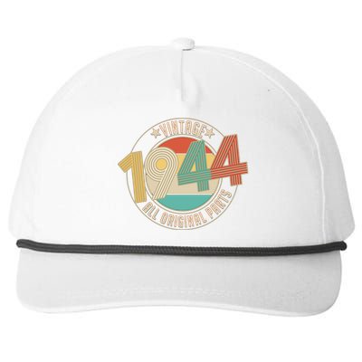 Vintage Emblem All Original Parts 1944 80th Birthday Snapback Five-Panel Rope Hat