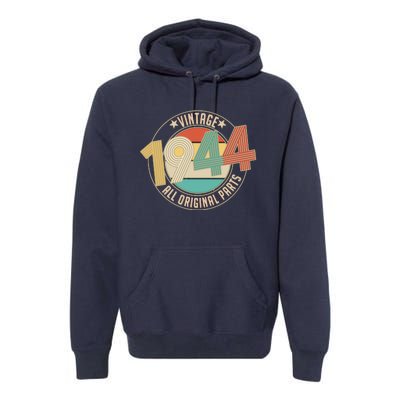 Vintage Emblem All Original Parts 1944 80th Birthday Premium Hoodie