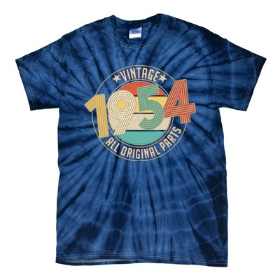 Vintage Emblem All Original Parts 1954 70th Birthday Tie-Dye T-Shirt