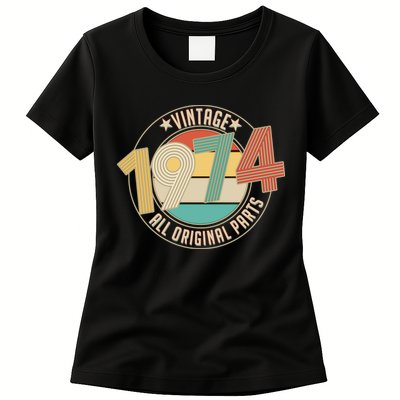 Vintage Emblem All Original Parts 1974 50th Birthday Womens T-Shirt