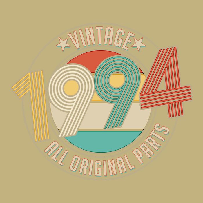 Vintage Emblem All Original Parts 1994 30th Birthday T-Shirt