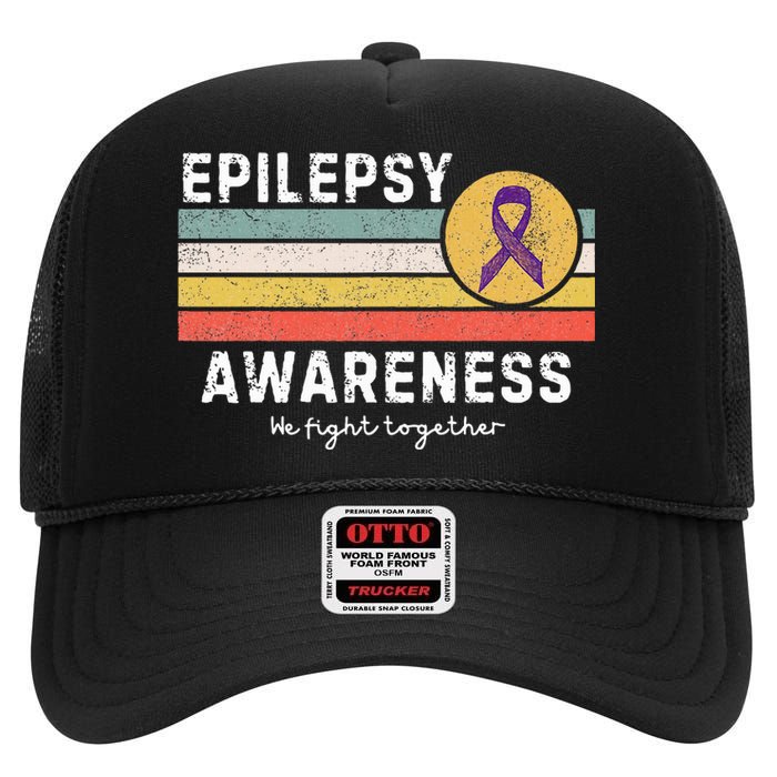 Vintage Epilepsy Awareness High Crown Mesh Back Trucker Hat