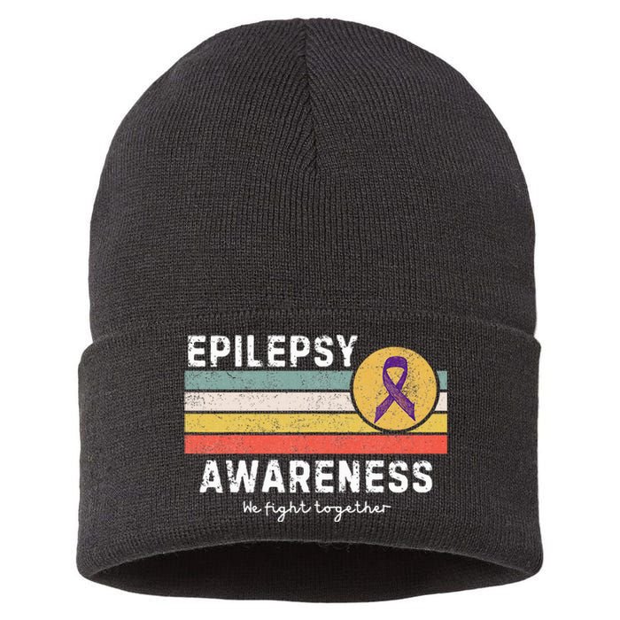 Vintage Epilepsy Awareness Sustainable Knit Beanie