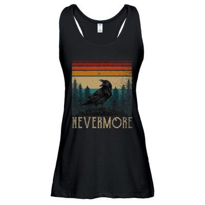 Vintage Edgar Allan Poe Quoth The Raven N.E.V.E.R.M.O.R.E Ladies Essential Flowy Tank