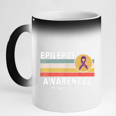 Vintage Epilepsy Awareness 11oz Black Color Changing Mug