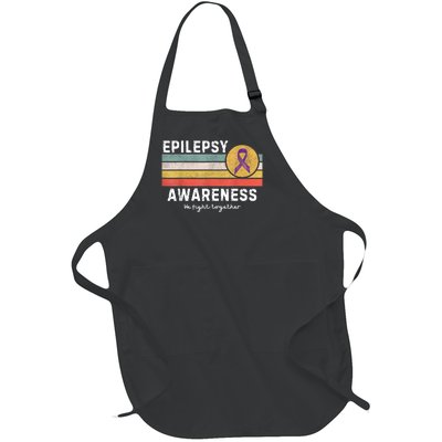 Vintage Epilepsy Awareness Full-Length Apron With Pockets