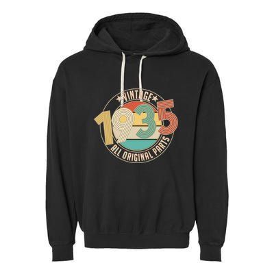 Vintage Emblem All Original Parts 1935 90th Birthday Garment-Dyed Fleece Hoodie