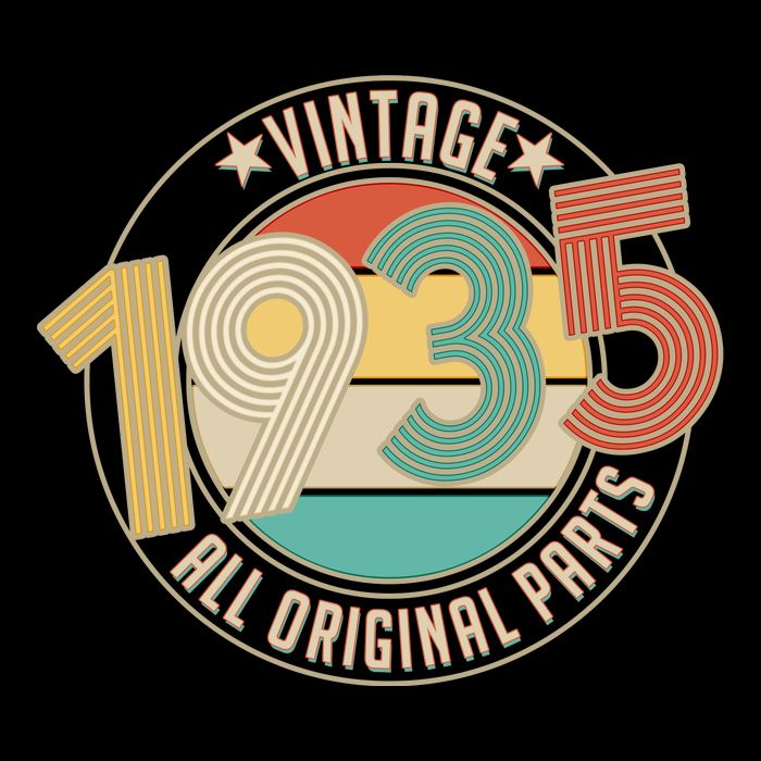 Vintage Emblem All Original Parts 1935 90th Birthday Sweatshirt