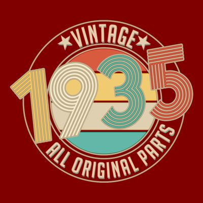 Vintage Emblem All Original Parts 1935 90th Birthday T-Shirt